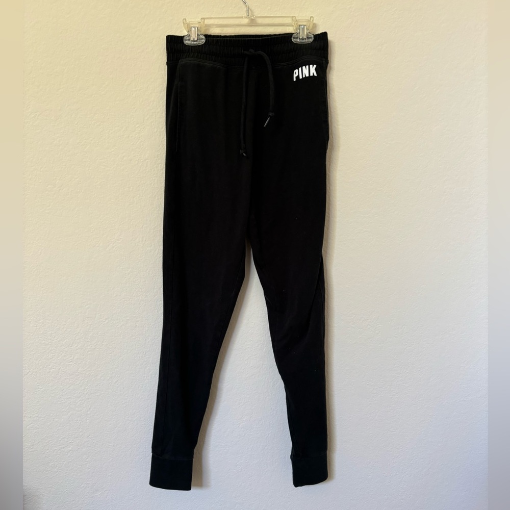 VS PINK Black High Waisted Cotton Joggers
